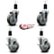 Service Caster 4'' Gray Poly Wheel Swivel 1-1/2'' Expanding Stem Caster Set 2 Brakes, 4PK SCC-EX20S414-PPUB-2-TLB-2-112 - alternate 4